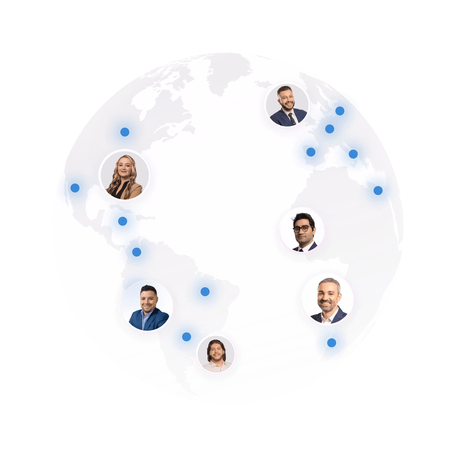 Global 3D earth map with profile photos showing we are trusted by IBs worldwide every day.